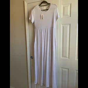 White maxi dress